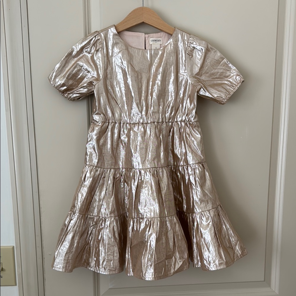 JCrew Kids Gold Shimmering Gold Dress